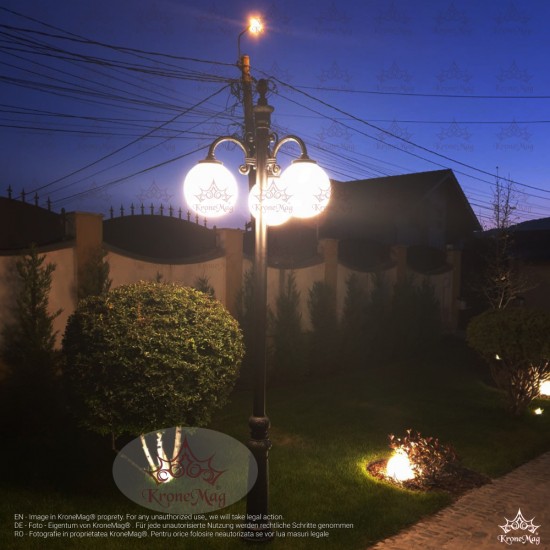 Köztéri Parki Fém - Öntöttvas Lámpaoszlop Kandeláber VILLA-3