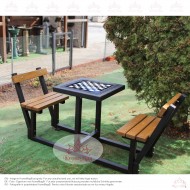 Kültéri sakk asztal két paddal CAMPINA 2