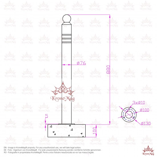 Öntöttvas-Acél Poller DEL-6F