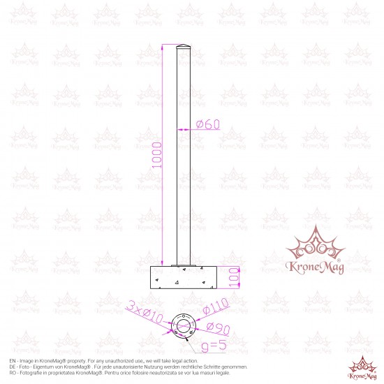 Forgalomterelő Térelzáró Poller TRAFFIC-1F