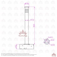 Öntöttvas-Acél Térelhatároló, Poller DEL-4F