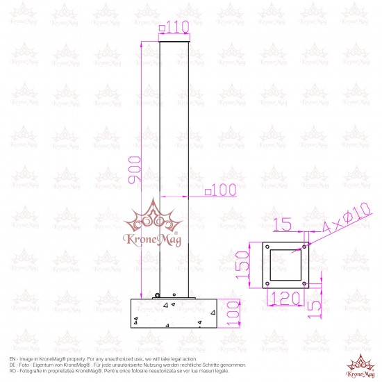 Forgalomterelő Térelzáró Poller DEL-8R