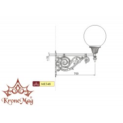 Kültéri Falikar, Lámpa ME548 GLOB400