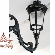 Kerti Díszes Öntöttvas Falikar, Lámpa ME530 PALASIO