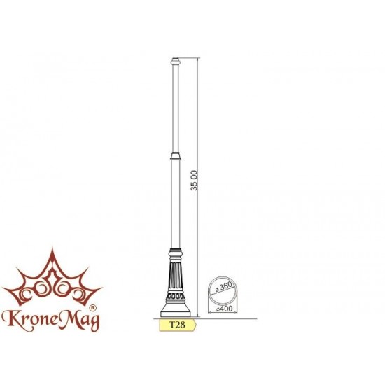 Közvilágítási Öntöttvas Kandeláber T28-H3