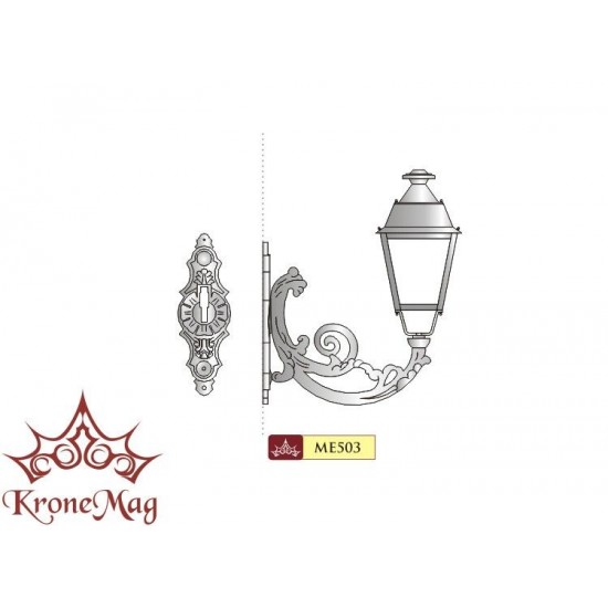 Kerti Díszes Öntöttvas Falikar,Lámpa ME503 VILLA