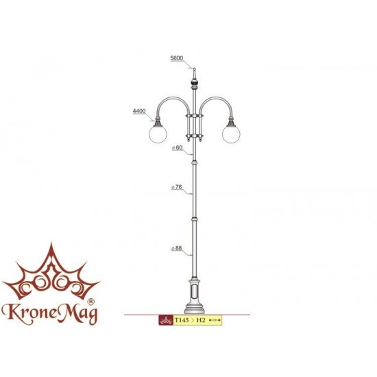 Közvilágítási Öntöttvas Kandeláber T145-H2
